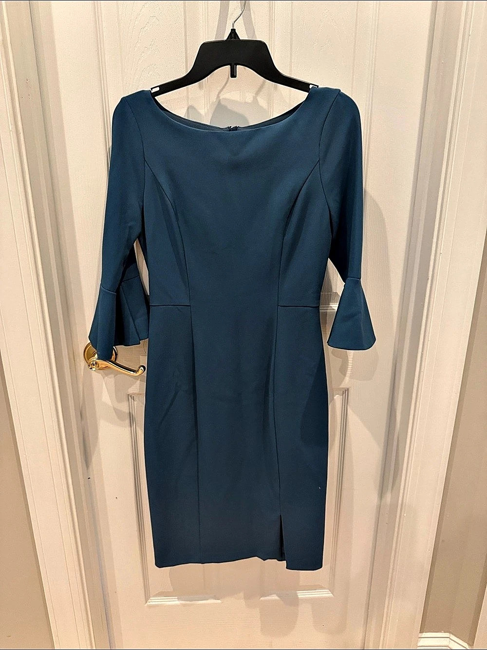 White House Black Market Blue Flare Sleeve Dress Size 2 Like New